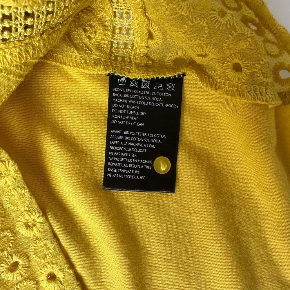 Anthropologie‎ James Coviello Burnham Lace Top Women's Size XS Gold Yellow - Picture 12 of 12